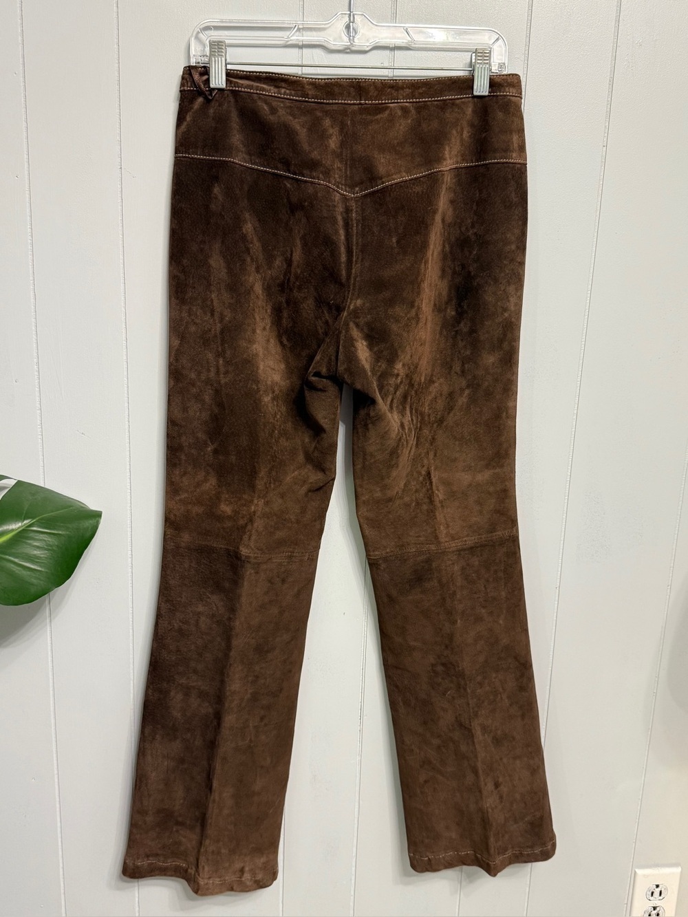 #17)  Rem Garson Brown 100% Suede Leather Bootcut Pants (Like New)